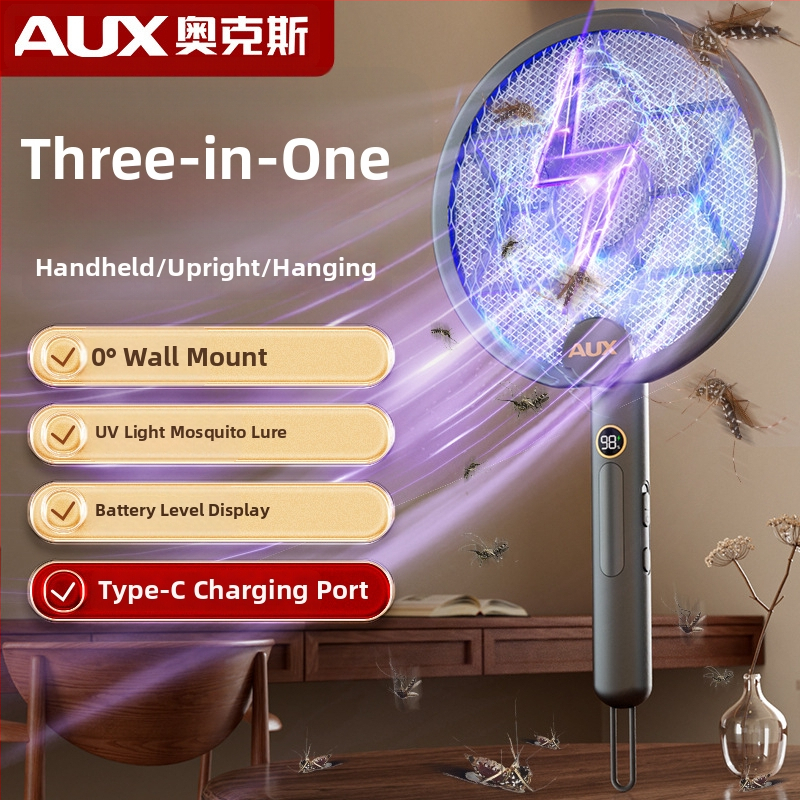 2-v-1 Elektrická pasca na komáre s lampou a inteligentným digitálnym displejom (Vstavaná batéria 1001–1600 mAh; LED nástraha; pokrytie až 61 m²; doba nabíjania 1–3 hod.)