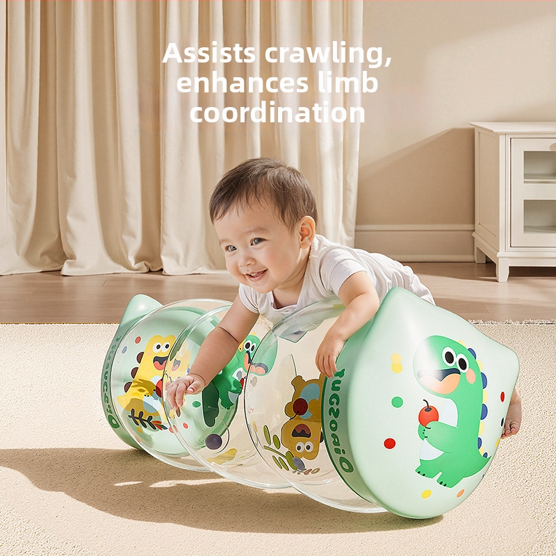 Pripučiamas kūdikio volelis ankstyvajai mokymuisi (0–3 metai) | PVC medžiaga, su varpeliu, skatina ropimą ir jutimus bei klausą | Circle qi