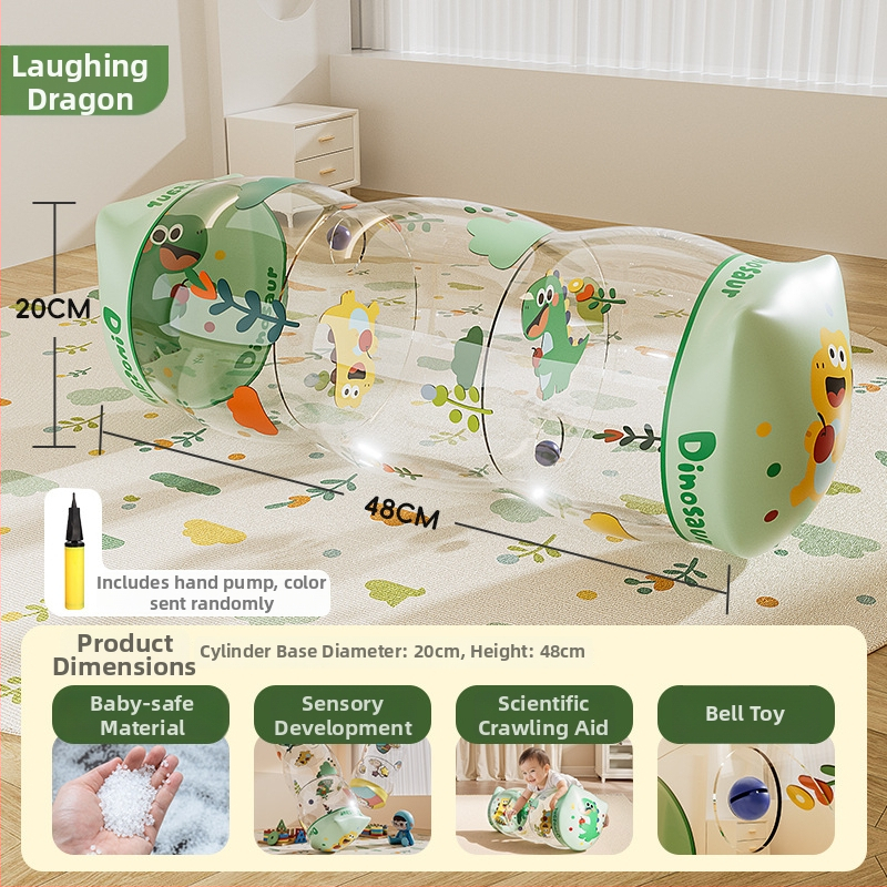 Nafukovací valček pre batoľatá na skoré učenie (0–3 rokov) | PVC, s zvončekom, podporuje plazenie a sluch, interaktívne funkcie | Circle qi