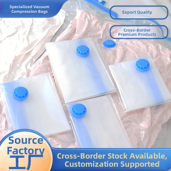 Vakuu kompresný skladovací vak na vankúše a dekoratívne vankúše, sací typ uzatvárania, bez pumpy, PA/PE materiál, balenie 200 ks