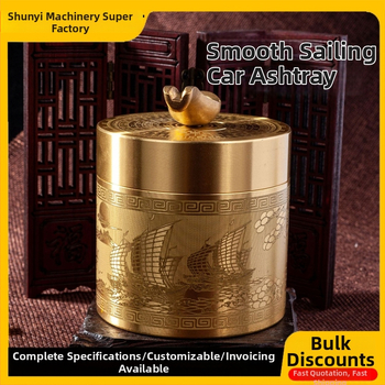 Auto popolník s viečkom, odolný voči vetru, tvar auta, z medi, dekor kancelárie