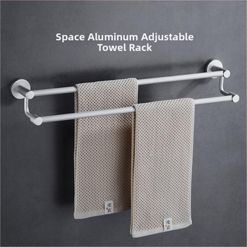 Držiak na uteráky z hliníkovej zliatiny, dvojitá tyč s vysokým a nízkym usporiadaním, 2 vrstvy, zosilnený dizajn, elektroforetický povrch, nosnosť 18 kg