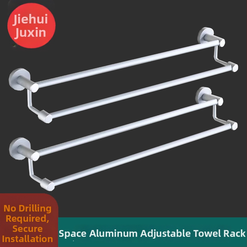 Držiak na uteráky z hliníkovej zliatiny, dvojitá tyč s vysokým a nízkym usporiadaním, 2 vrstvy, zosilnený dizajn, elektroforetický povrch, nosnosť 18 kg