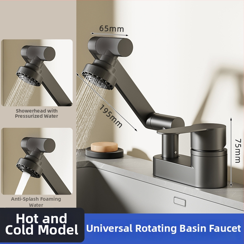 Dvojotvorová umývadlová batéria – meďná zliatina, keramický diskový ventil, 0–90°C, 0.1–0.9 MPa, Model: Dual-Hole Fortune Cat Basin Faucet