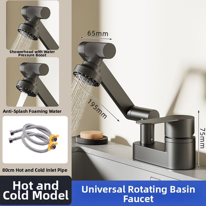 Dvojotvorová umývadlová batéria – meďná zliatina, keramický diskový ventil, 0–90°C, 0.1–0.9 MPa, Model: Dual-Hole Fortune Cat Basin Faucet