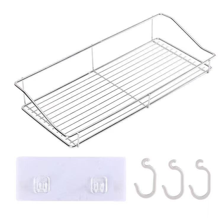 Yiteng nerezový držiak na uteráky bez vŕtania, s prísavkou, do kúpeľne a kuchyne, úložný priestor na uteráky a čistiace guličky