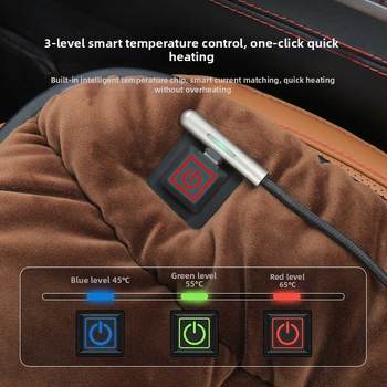 Vyhrievaná sedadlová podložka do auta 12V USB elektrické vykurovanie, Dutch Velvet výplň, polyesterový povrch, pre zimu, model ZD-JZ101