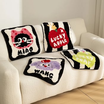 Perne pentru scaun din casmir artificial, umplutură din fibre de poliester, model cu animale drăguțe, stil modern minimalist, personalizare disponibilă.