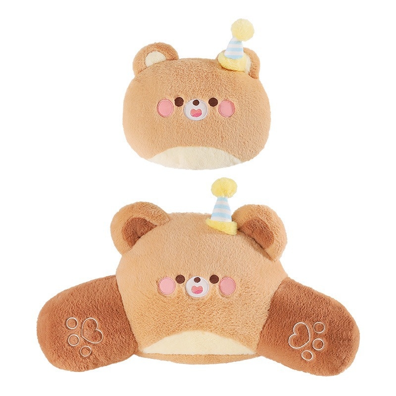 Auto jastučnica za glavu i lumbalno podršku – crtani stil, umjetna pliš, PP pamuk punjenje, sve sezone, kompatibilno s općim automobilima (Brand: Group ch; Materijal: umjetni pliš; Punjenje: PP pamuk; Stil: karikatura; Kompatibilnost: opći automobili)