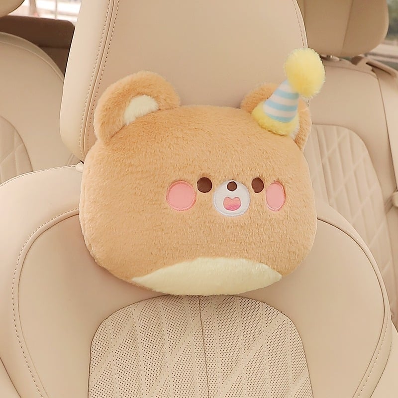 Automobilová vankúš na hlavu a bedrový – cartoon štýl, umelý plyš, PP bavlna výplň, vhodná pre všetky ročné obdobia, kompatibilná s bežnými značkami áut (Značka: Group ch; Materiál: umelý plüss; Výplň: PP bavlna; Štýl: karikatúra; Kompatibilita: bežné auto