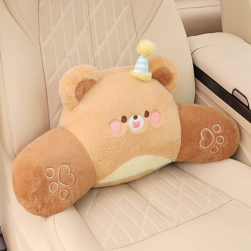 Automobilová vankúš na hlavu a bedrový – cartoon štýl, umelý plyš, PP bavlna výplň, vhodná pre všetky ročné obdobia, kompatibilná s bežnými značkami áut (Značka: Group ch; Materiál: umelý plüss; Výplň: PP bavlna; Štýl: karikatúra; Kompatibilita: bežné auto