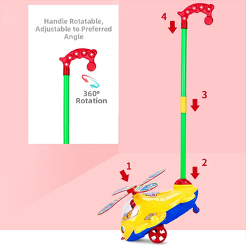 Yangbin Detská chodítko – lietadlo v tvare s hudbou, plastová, pre deti 0–3 rokov