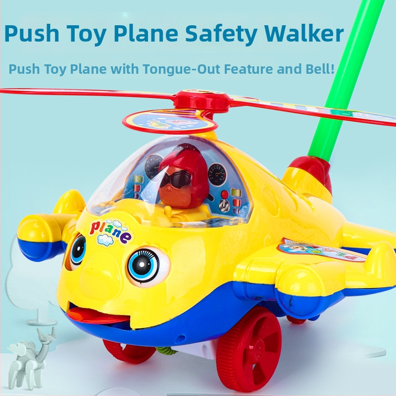 Yangbin Detská chodítko – lietadlo v tvare s hudbou, plastová, pre deti 0–3 rokov