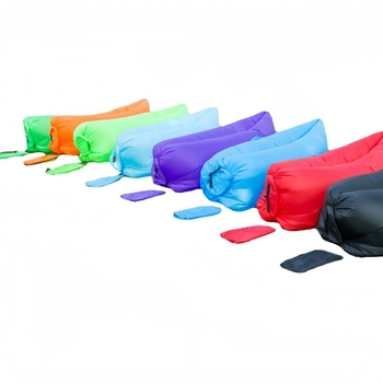 Prenosná nafukovacia pohovka na kempovanie a pláž (polyester; nafúknutie vzduchom; hmotnosť 0.6–1 kg; vhodné pre viaceré osoby)