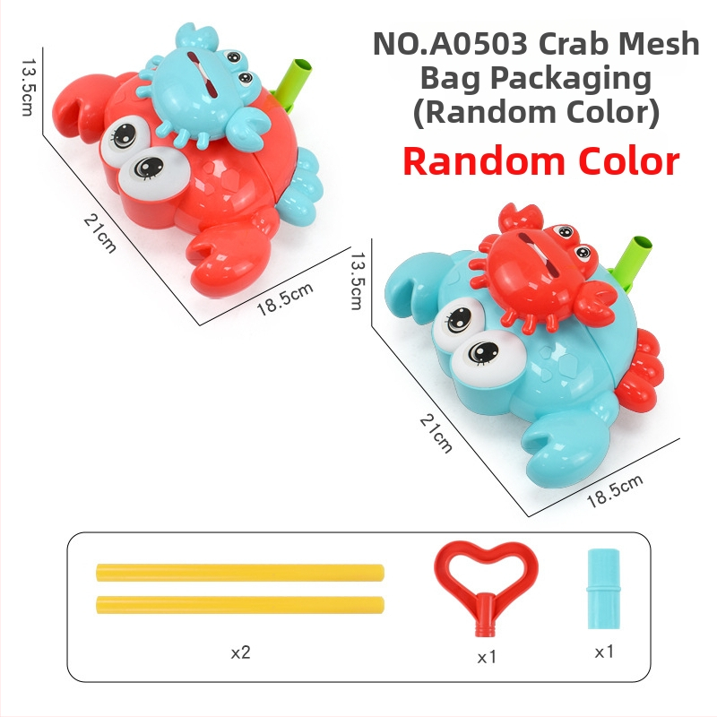 Detská ťahacia hračka s figúrkami zvierat (pterozaur, krab, chrobák, zajačik) — z plastu, s jednou tyčou, hudobný zvonček, hojdať sa a otáčať sa