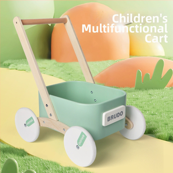 Drevené ťahacie chodítko pre deti, pre batoľatá 0–3 rokov, rozvíja emocionálny a kognitívny vývoj