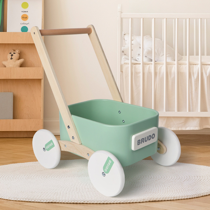 Drevené ťahacie chodítko pre deti, pre batoľatá 0–3 rokov, rozvíja emocionálny a kognitívny vývoj