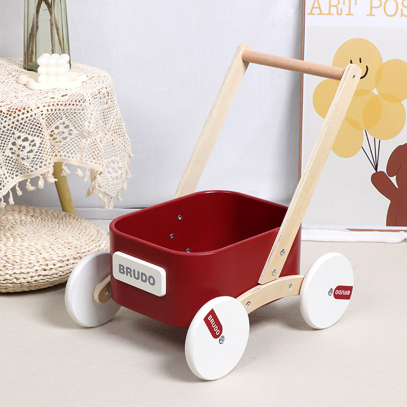 Drevené ťahacie chodítko pre deti, pre batoľatá 0–3 rokov, rozvíja emocionálny a kognitívny vývoj