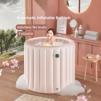 Jiami Nafukovacia celotelová vaňa pre dospelých – PVC, skladacia, pena s oblakovým efektom, domáce použitie
