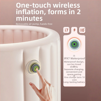 Jiami Nafukovacia celotelová vaňa pre dospelých – PVC, skladacia, pena s oblakovým efektom, domáce použitie