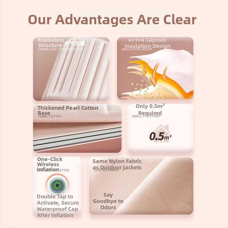 Jiami Nafukovacia celotelová vaňa pre dospelých – PVC, skladacia, pena s oblakovým efektom, domáce použitie