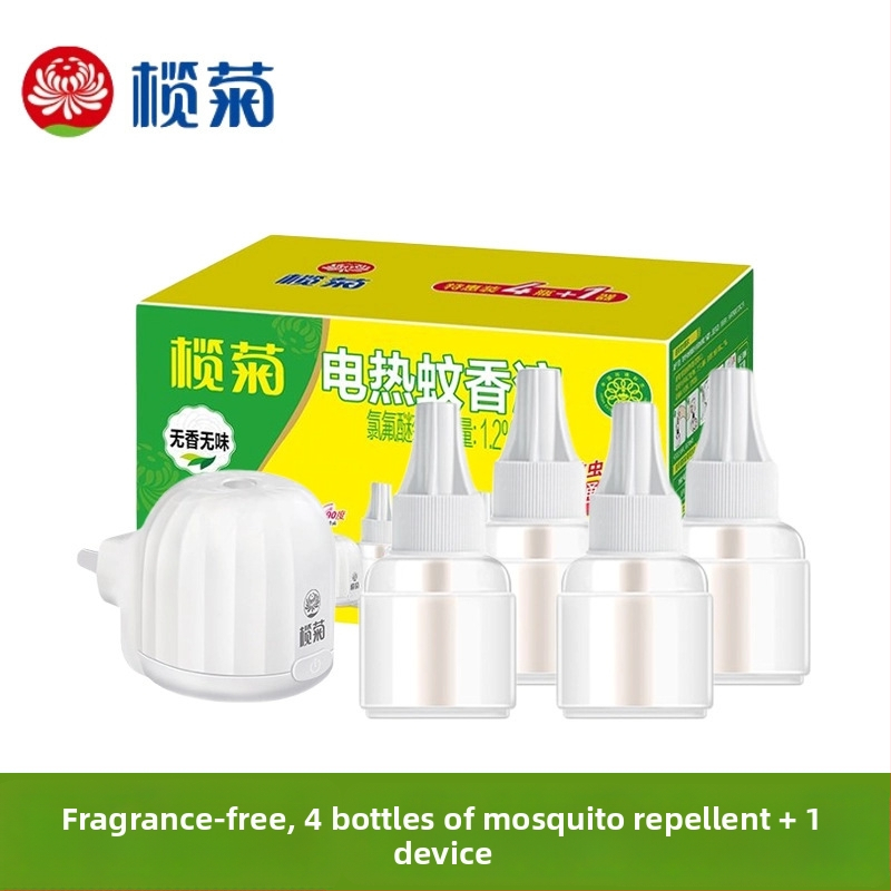 Bez parfumácie tekutý repelent proti komárom pre elektrické zariadenie – Olive Chrysanthemum, balenie 6 fľaštičiek