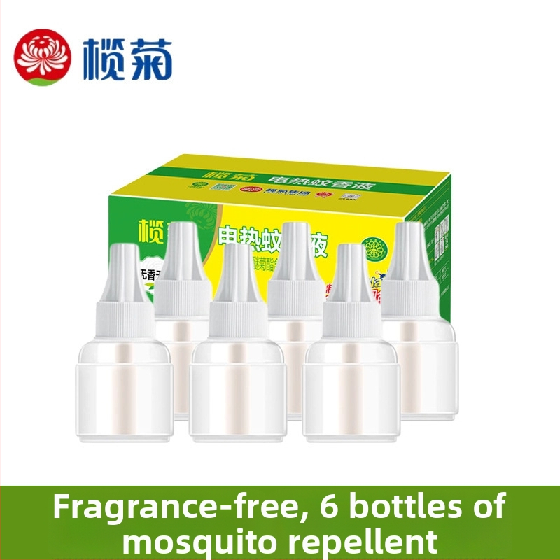 Bez parfumácie tekutý repelent proti komárom pre elektrické zariadenie – Olive Chrysanthemum, balenie 6 fľaštičiek
