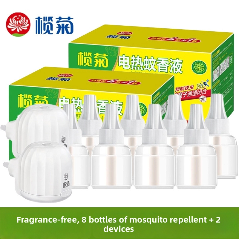 Bez parfumácie tekutý repelent proti komárom pre elektrické zariadenie – Olive Chrysanthemum, balenie 6 fľaštičiek