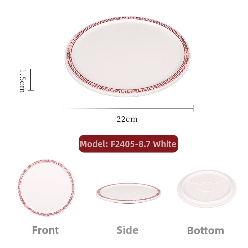 Melamínový tanier na hot pot, kruhový, čínskeho štýlu, proti rozliatiu, vhodný do mikrovlnky