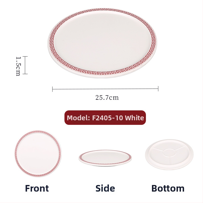 Melamínový tanier na hot pot, kruhový, čínskeho štýlu, proti rozliatiu, vhodný do mikrovlnky