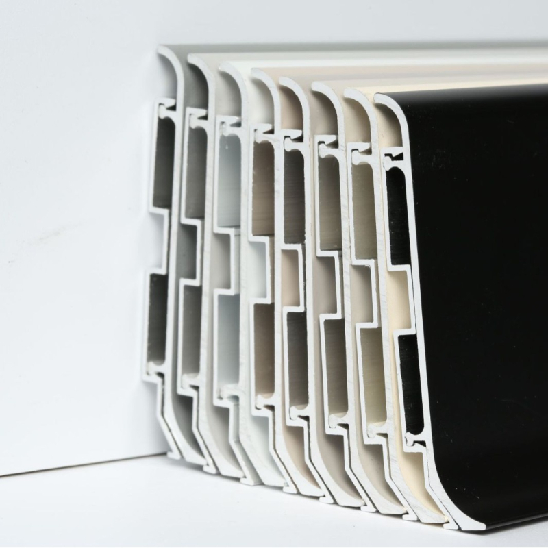 Profil z hliníkovej zliatiny so zapínacím sponovým mechanizmom, dvojvrstvový soklový profil na stenu, Xin Yuchen, Štýl: plochý; nový čínsky štýl; moderná jednoduchosť; ľahký luxus; Inštalácia: Nie