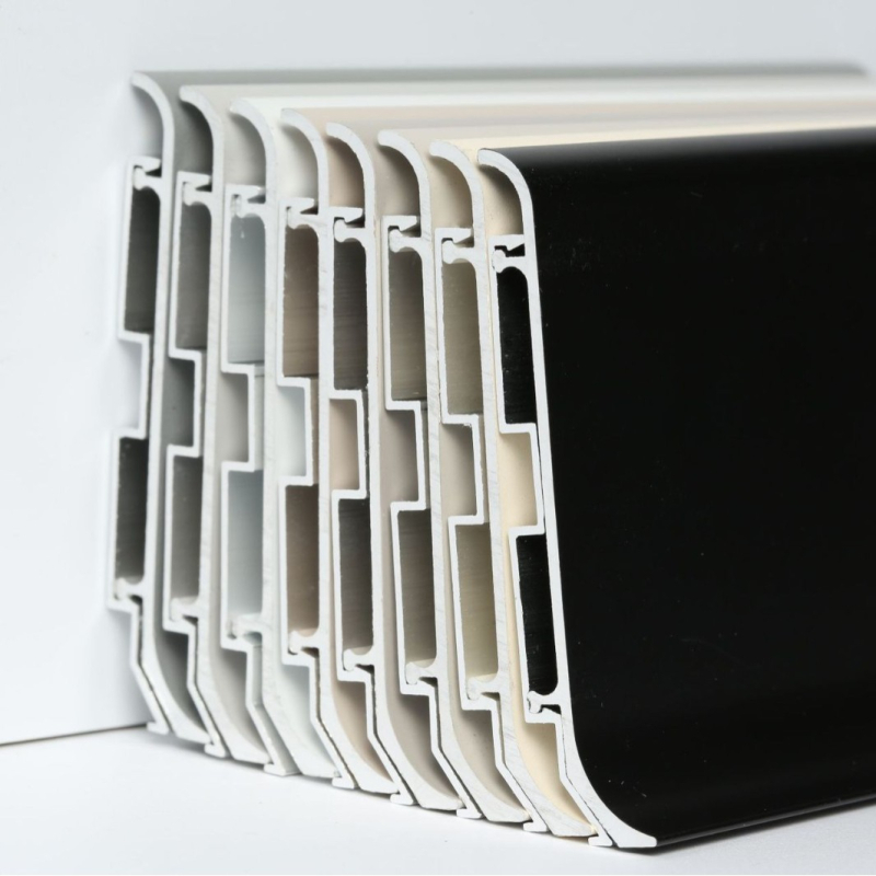 Profil z hliníkovej zliatiny so zapínacím sponovým mechanizmom, dvojvrstvový soklový profil na stenu, Xin Yuchen, Štýl: plochý; nový čínsky štýl; moderná jednoduchosť; ľahký luxus; Inštalácia: Nie