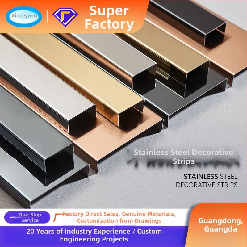 Nerezová oceľ 304 U-tvarovaná drážková hrana lišta, model x52901, značka Xin Zeyang, inštalácia k dispozícii