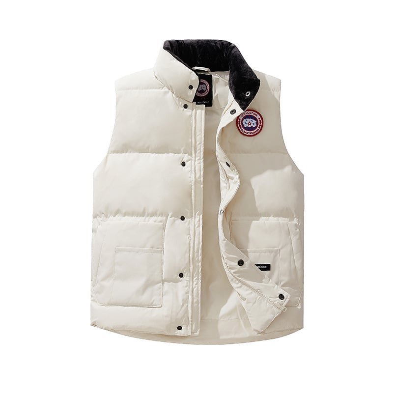 Pánska bezruková páperová bunda s kapucňou, stojací golier, zips, výplň 80-110