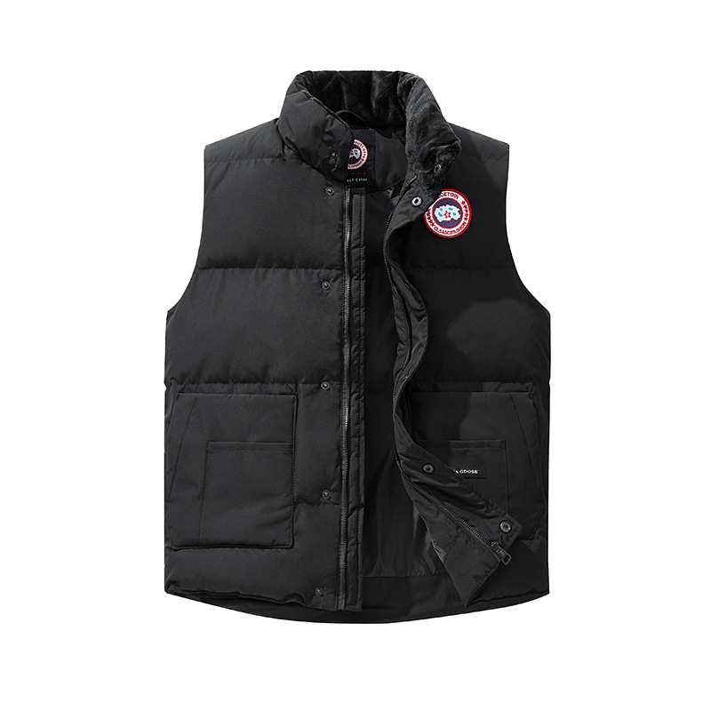 Pánska bezruková páperová bunda s kapucňou, stojací golier, zips, výplň 80-110