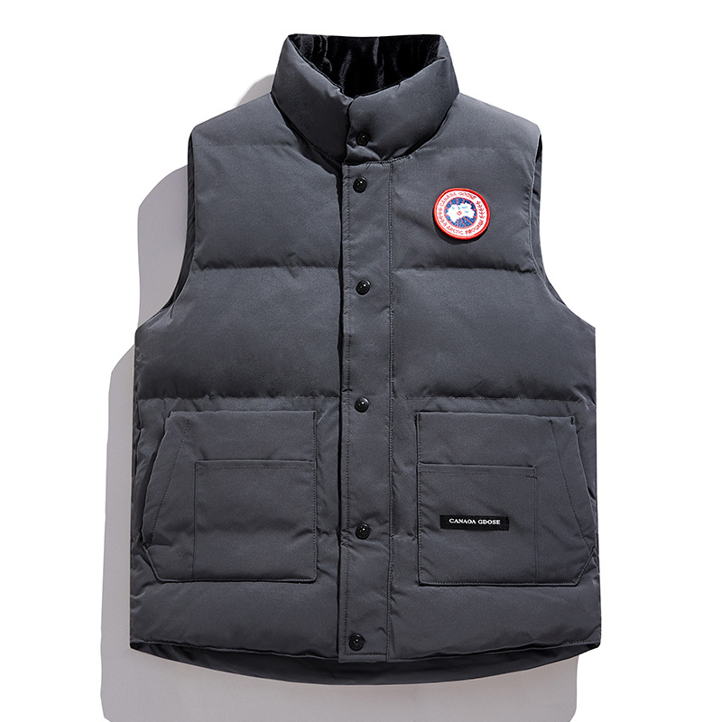 Pánska bezruková páperová bunda s kapucňou, stojací golier, zips, výplň 80-110