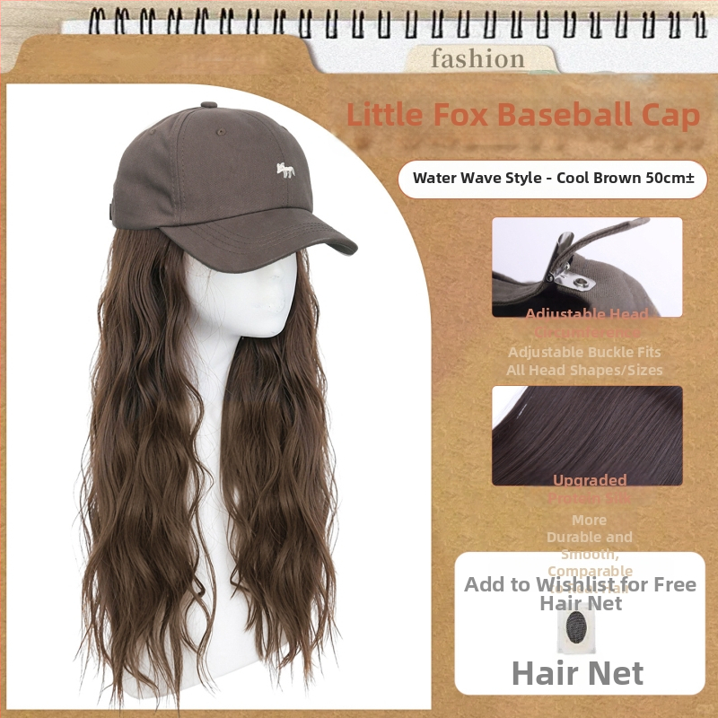 Parochňa pre ženy s integrovaným klobúkom, dlhé rovné vlasy — ofina rovná, vlasy z teplovzdorného syntetického vlákna, nie je možné farbiť