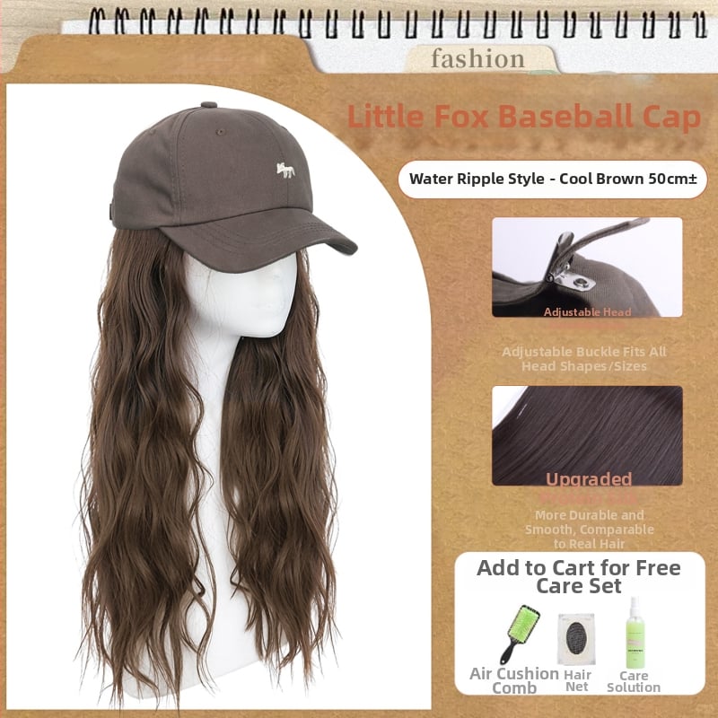 Parochňa pre ženy s integrovaným klobúkom, dlhé rovné vlasy — ofina rovná, vlasy z teplovzdorného syntetického vlákna, nie je možné farbiť