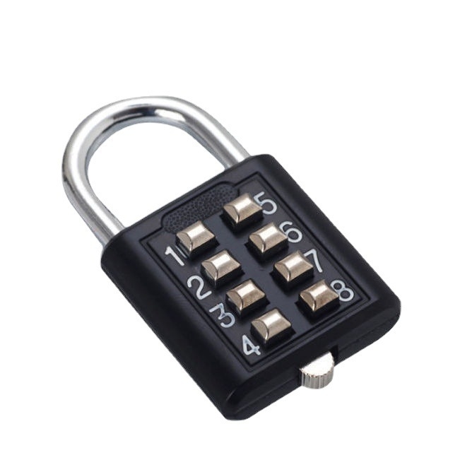 Master zinková zliatinová keypad zámka – mechanická, model Keypad Lock; hrúbka západky 3 mm; rozstup západiek 30 mm; vhodné pre rodinu