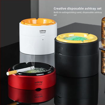 Automobilový a domáci popolník, plastový, opakovane použiteľný, proti rozptylu popola, ohňovzdorný, s náhradnou vložkou