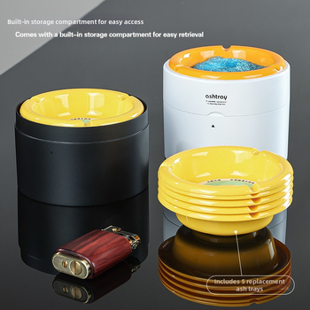 Automobilový a domáci popolník, plastový, opakovane použiteľný, proti rozptylu popola, ohňovzdorný, s náhradnou vložkou