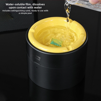 Automobilový a domáci popolník, plastový, opakovane použiteľný, proti rozptylu popola, ohňovzdorný, s náhradnou vložkou