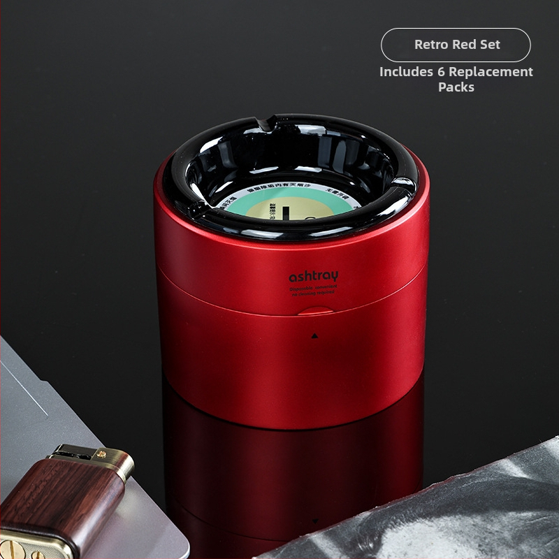 Automobilový a domáci popolník, plastový, opakovane použiteľný, proti rozptylu popola, ohňovzdorný, s náhradnou vložkou