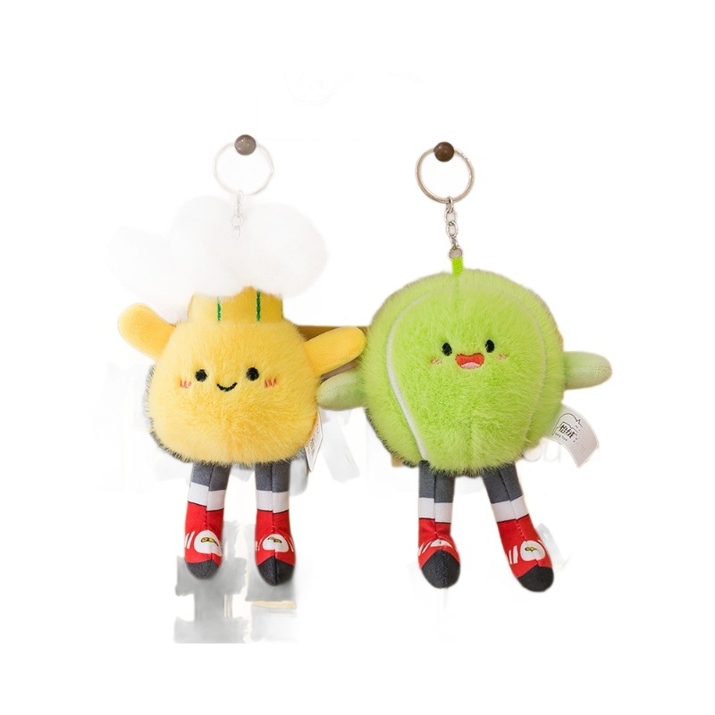 Cuki plüss futball alakú kulcstartó