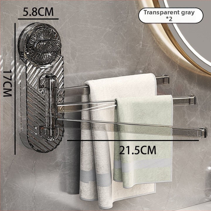 Plastový otočný držiak na uteráky so sacím systémom, na stenu, s viacerými tyčami