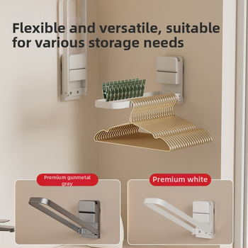 Sklopný vešiak na uteráky so sacími pohármi, nástenný bez vŕtania, kovový