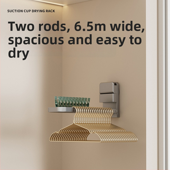 Sklopný vešiak na uteráky so sacími pohármi, nástenný bez vŕtania, kovový