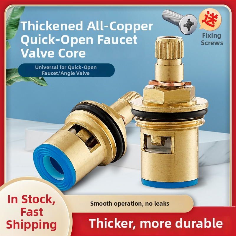 Meďový jadrový ventil pre kuchynský kohútik – univerzálne horúce/studené, rýchle otvorenie, trojuholníkový ventil, keramické vnútorné jadro