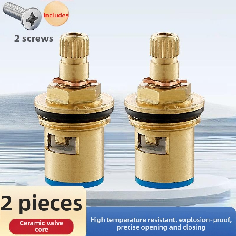 Meďový jadrový ventil pre kuchynský kohútik – univerzálne horúce/studené, rýchle otvorenie, trojuholníkový ventil, keramické vnútorné jadro