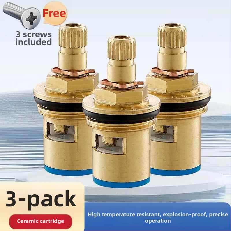 Meďový jadrový ventil pre kuchynský kohútik – univerzálne horúce/studené, rýchle otvorenie, trojuholníkový ventil, keramické vnútorné jadro